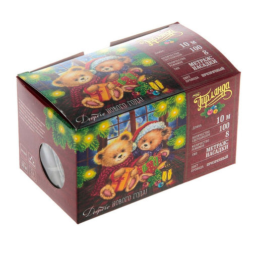 Гирлянда Нить 10 м с насадками Игла, IP20, прозрачная нить, 100 LED, свечение мульти, 8 режимов, 220 В - Luazon lighting фото 4