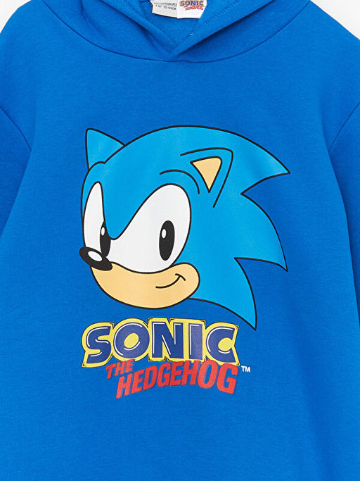 Sonic Bask?l? Uzun Kollu Erkek ?ocuk Hoodie - Waikiki фото 3
