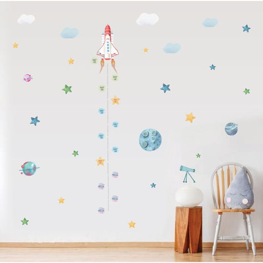 Ростомер-наклейка интерьерная цветная «Запуск ракеты», 50×70 см
