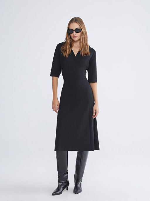 Polo Yaka Belden Oturtmal? Elbise