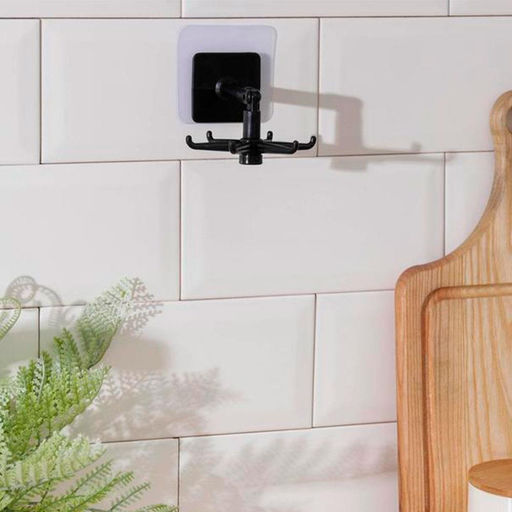 Крючок для ванной, органайзер для кухни, 6 крючков, черный - Kingston фото 4