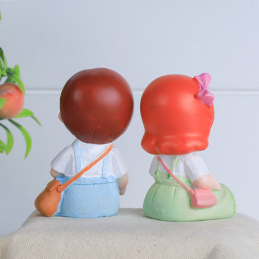 Цена за 2 шт. Фигурка Мальчик/Девочка висячие ножки 2 штуки набор 14 см / Y603 /уп 120/ - Галеонтрейд фото 2