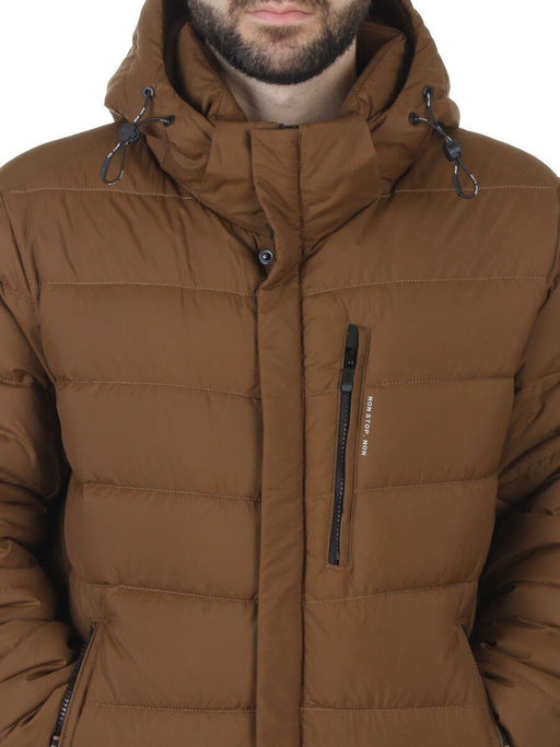 6586 BROWN Куртка мужская зимняя (200 гр. холлофайбер)