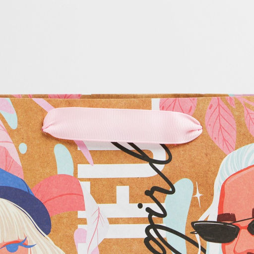 Пакет крафтовый горизонтальный Beautiful girl, ML 23 27 11.5 см - Дарите счастье фото 3