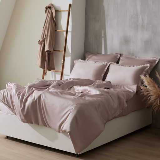 Простыня 1.5 спальная SL Home Tencel, 160×235 см, пудра, тенсель