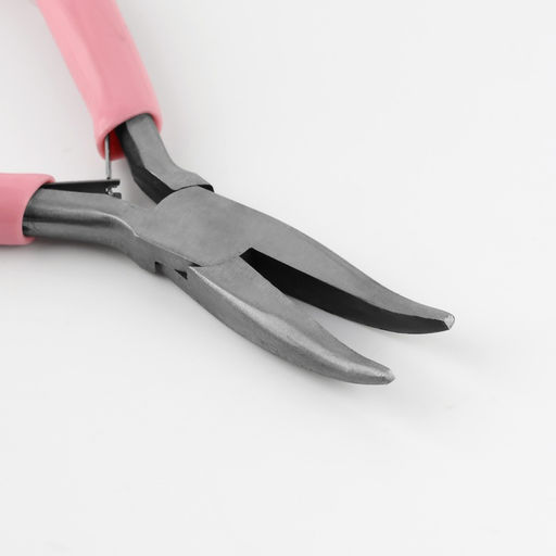 Тонкогубцы изогнутые, для рукоделия, 13×6.5 см, цвет серебряный/розовый