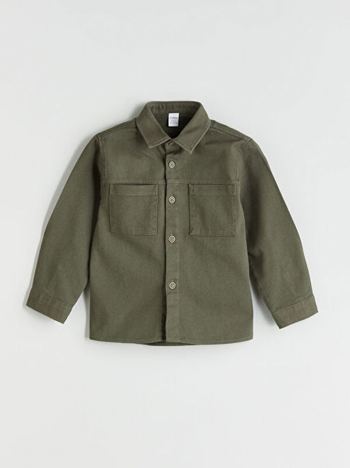 Basic Gabardin Uzun Kollu Erkek ?ocuk G?mlek