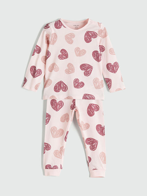 Kalp Desenli K?z Bebek Pijama Tak?m?