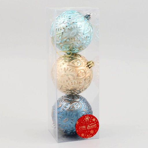 Ёлочные игрушки Мадлен капельки, шары новогодние, d=8 см, набор 3 шт., МИКС - Зимнее волшебство фото 2