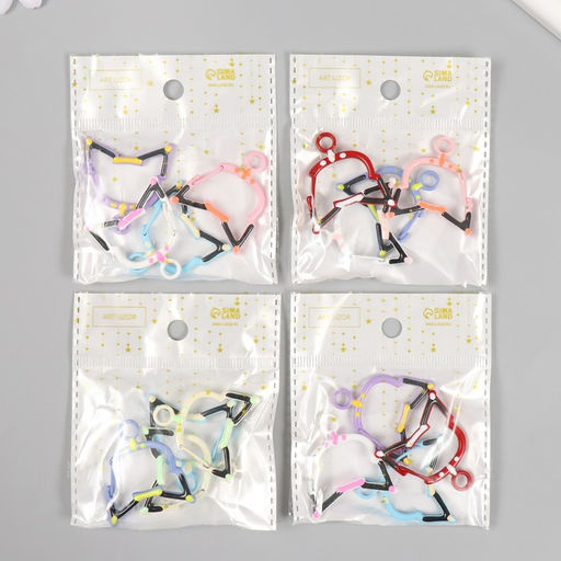 Цена за 4 шт. Карабин металл с кольцом «Кошечка с ошейником», 3.4×3.3 см, МИКС