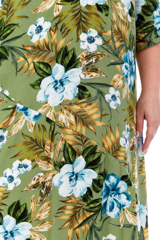 Платье Celentano 5048 оливково-зеленый цветочный принт фото 6