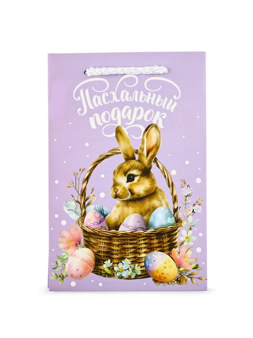 Цена за 2 шт. Пакет подарочный под кулич «Пасха», заяц, 12 х 18 х 12 см