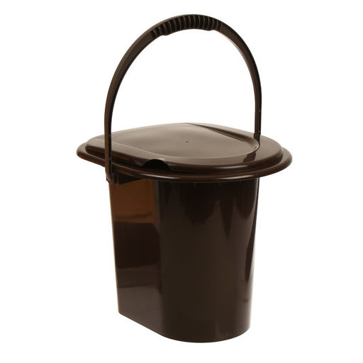 Ведро - туалет, h=40 см, 13 л, со съёмной ручкой, коричневое