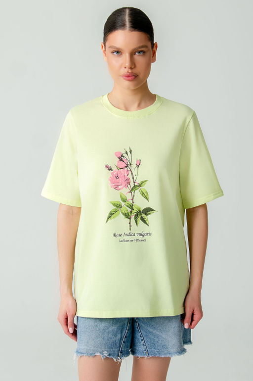 Арт. 3-1145 Футболка женская 42-50 (5 шт) Цвет:фисташковый - Калинка фото 2