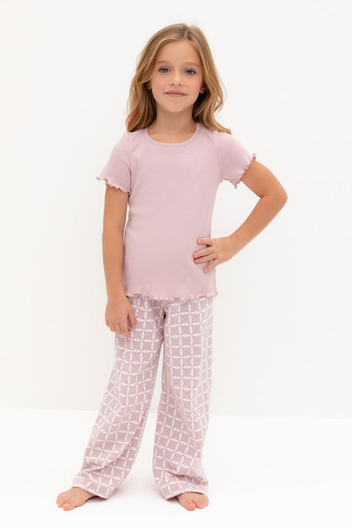 К 1636/розовый лед,морская клетка пижама для дев