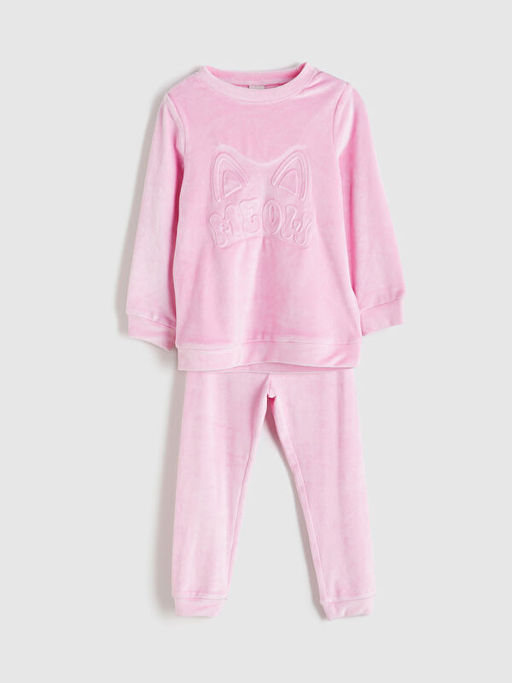 Bisiklet Yaka K?z ?ocuk Pijama Tak?m