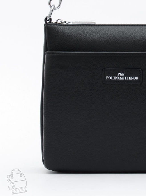 Сумка женская кожаная 2378Y black Polina&Eiterou
