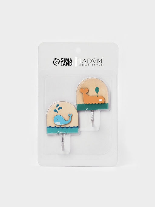 Набор самоклеящихся деревянных крючков LaDоm Wooden animals, 2 шт., 7.82.75.1 см