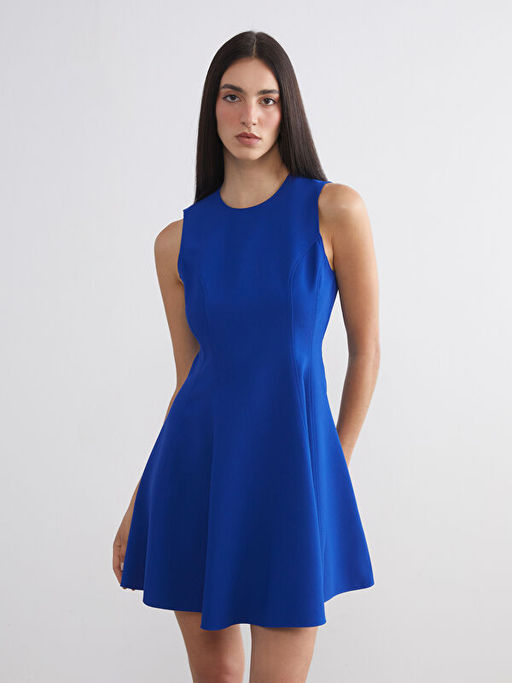 Bisiklet Yaka Belden Oturtmal? Mini Elbise