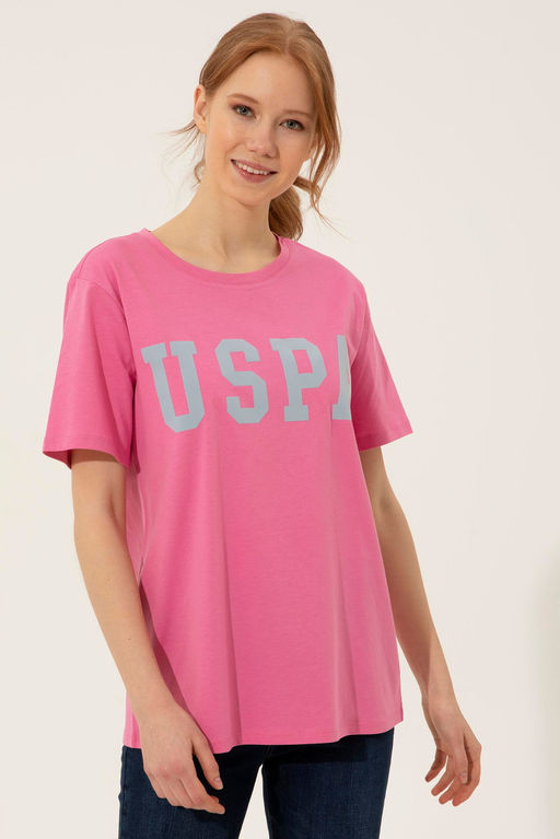 Женская розовая футболка Неожиданная скидка в корзине - U.s. polo assn фото 3
