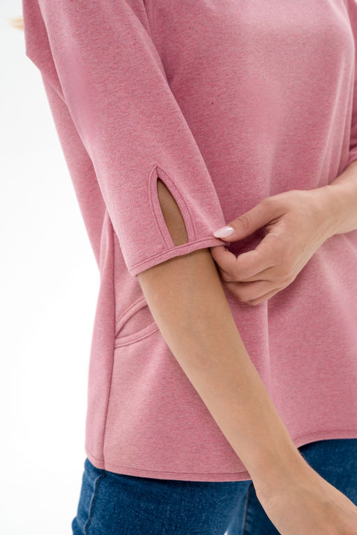 Кофта женская из футера Анфиса розовый меланж - Амадэль фото 11