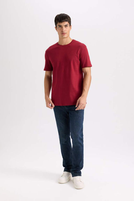 New Regular Fit Bisiklet Yaka Basic Duz K?sa Kollu Tisort - Defacto фото 5
