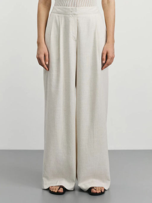 Брюки палаццо из вискозы и льна / Zarina  фото 2