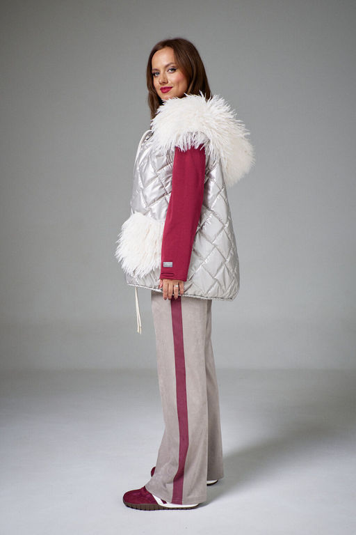 Жилет AVE RARA 1069 песочный металлик  фото 5