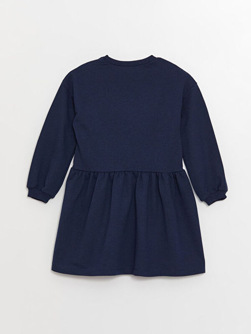 Bisiklet Yaka Bask?l? Uzun Kollu K?z ?ocuk Elbise - Waikiki фото 3