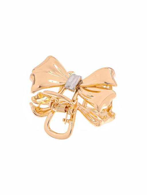 Цена за 6 шт. Крабик для волос «Хизер», бант галант, 4.5 см, золото