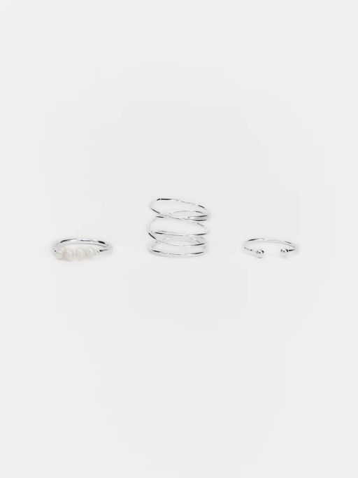 Набор колец с вставками из натурального жемчуга / Zarina  фото 2