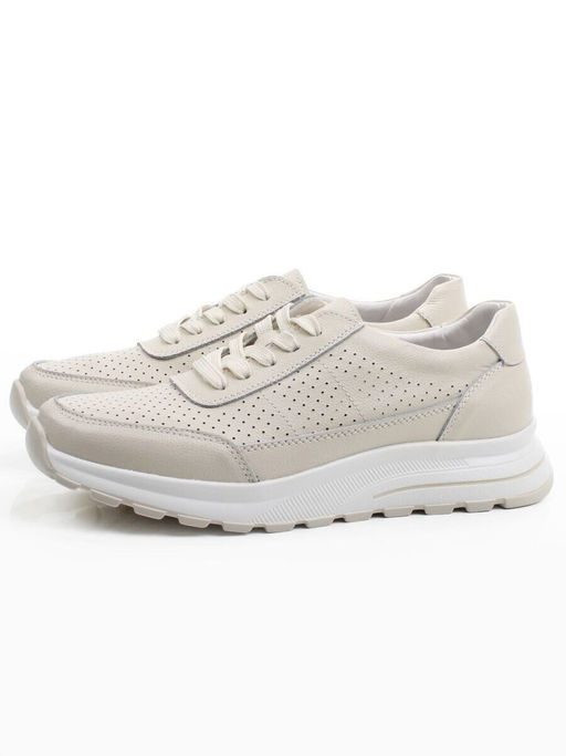03-C207-2A LT. BEIGE Полуботинки летние женские (натуральная кожа)