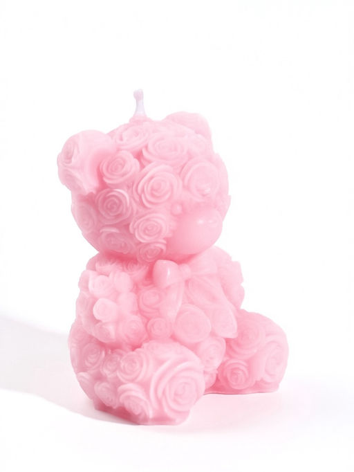 Свеча декоративная "Мишутка" 110 гр, 6х4,8х8 см, 6 ч, розовый