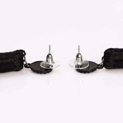 Серьги «Кисти» гармония, цвет чёрный, L кисти 8.5 см