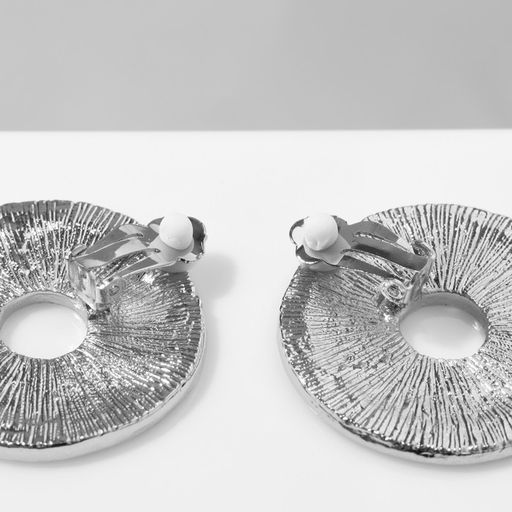 Клипсы для ушей QF Диск, цвет серебро