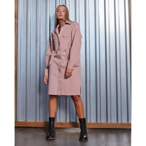 Платье женское короткое с карманами MIST, розовое, размер 40-42