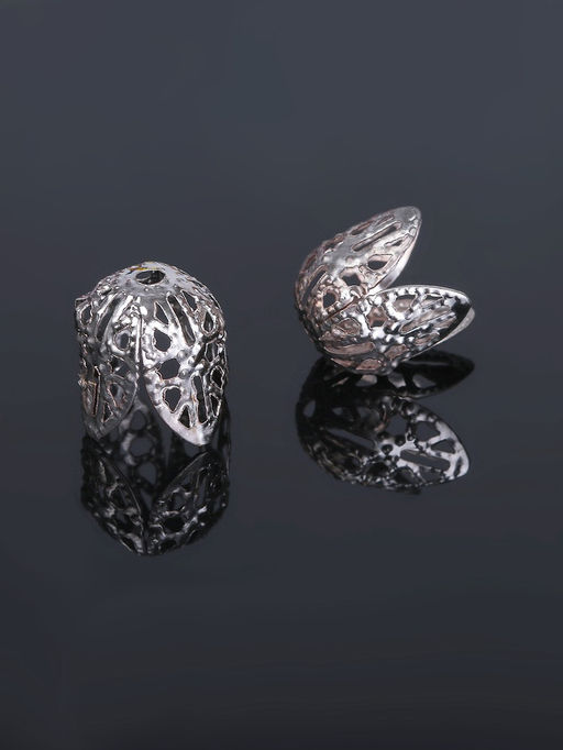 Цена за 2 шт. Шапочки для бусин (набор 20 шт.), СМ-051, 11?12 мм, цвет серебро