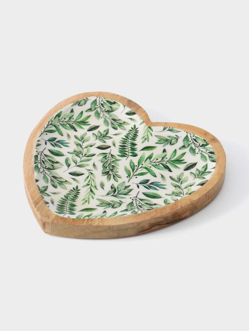 Блюдо в форме сердца Оливковая ветвь, дерево манго, 20.5?20?2.3 см