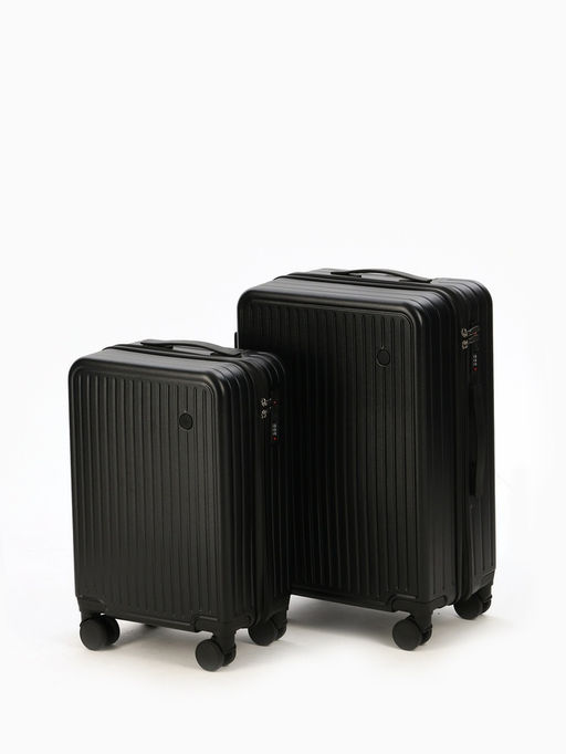 Чемодан на колёсах средний 74 л (М), на молнии, кодовый замок, 4 колеса, чёрный