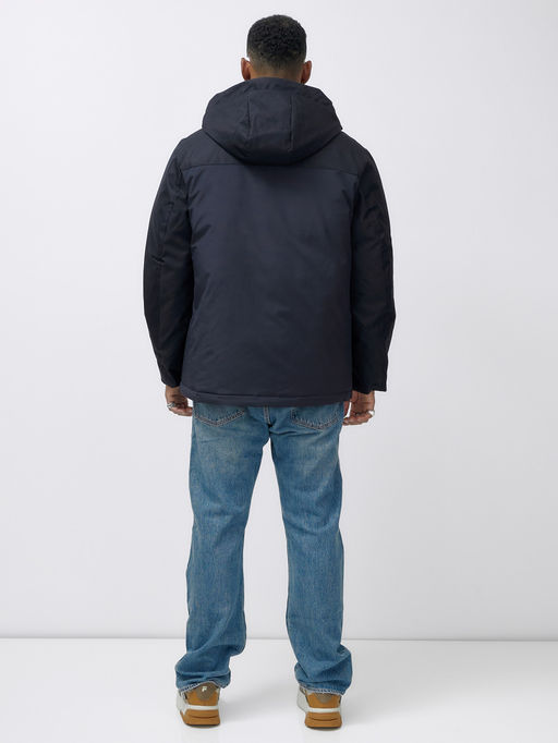 Куртка спортивная мужская зимняя большого размера темно-синего цвета 66613TS