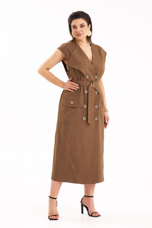 Платье KaVari 1109 коричневый  фото 4