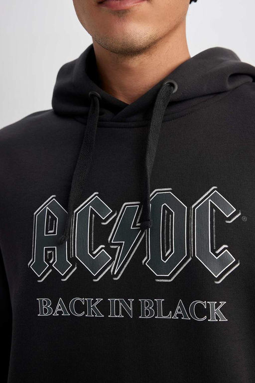 Толстовка AC/DC стандартного кроя с капюшоном - Defacto фото 8