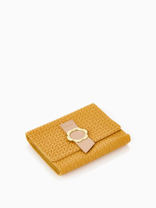 Кошелёк женский на кнопке, 11?1?10 см, комбинированный, жёлтый