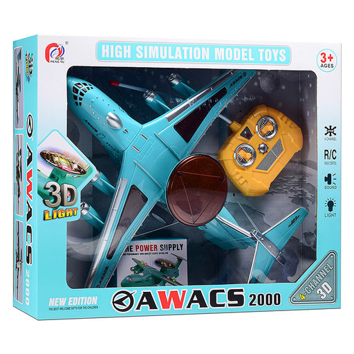 Самолет "Счастливый курс" р/у, 27 MHz, (свет, звук) в коробке