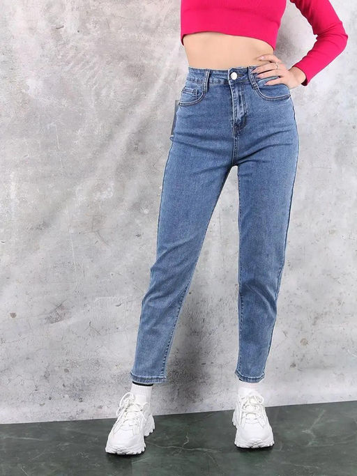 Джинсы укороченные мом бананы