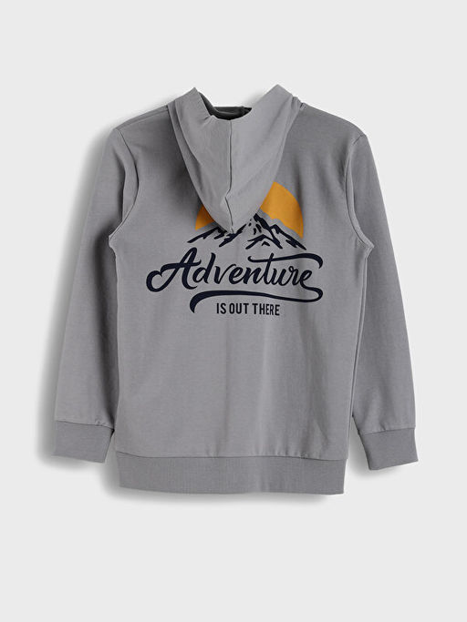 Kap??onlu Erkek ?ocuk Fermuarl? Sweatshirt