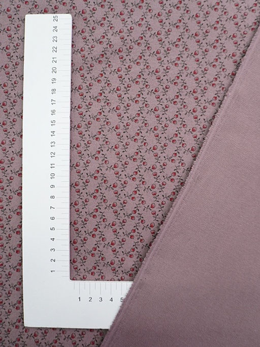 Теплый хлопок Винтажная брусничка цв.лилово-коричневый, ш.1.5м, хлопок-100%, 160гр/м.кв - Купава фото 5