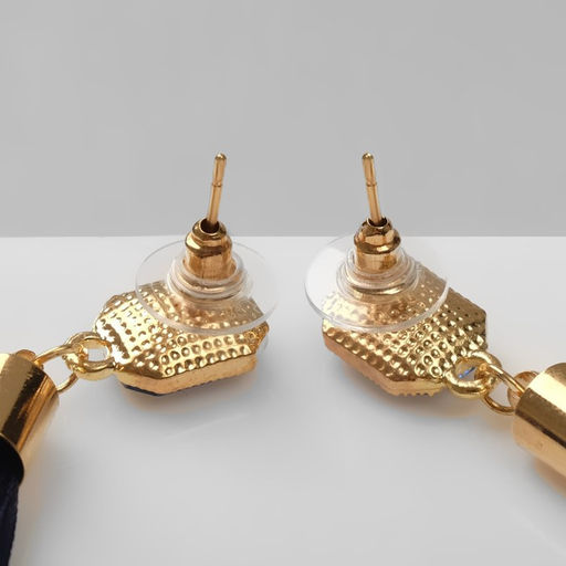 Серьги Кисти сияние, цвет синий в золоте, L кисти 8 см - Queen fair фото 2