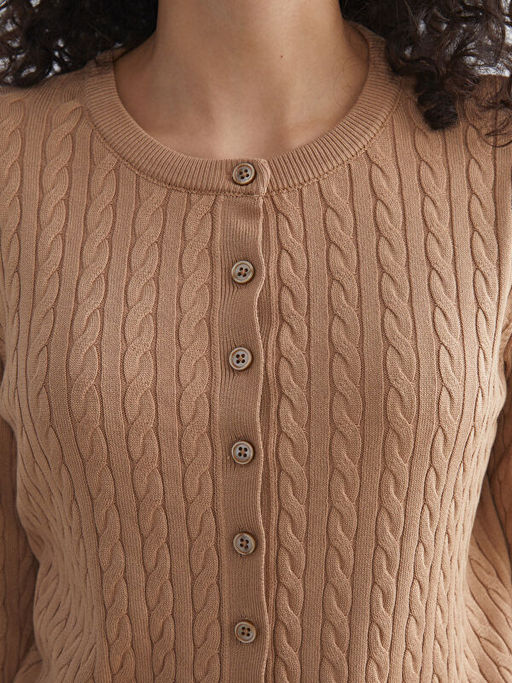 Bisiklet Yaka Kendinden Desenli Kad?n Triko H?rka