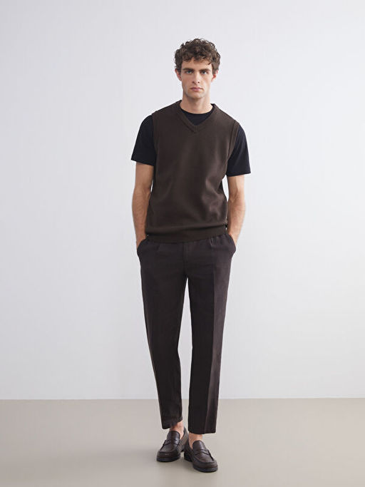 Standart Kal?p V Yaka Erkek Triko S?veter